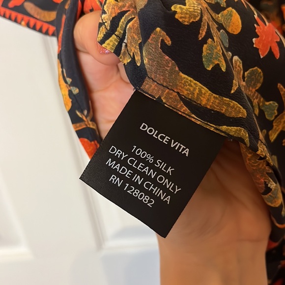 Dolce Vita Silk Patterned Dress - Picture 6 of 6